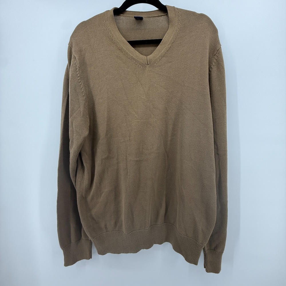 Gap V-Neck Preppy Men's Fall Winter Cozy Y2K Cotton Pullover Sweater‎ Size Large
